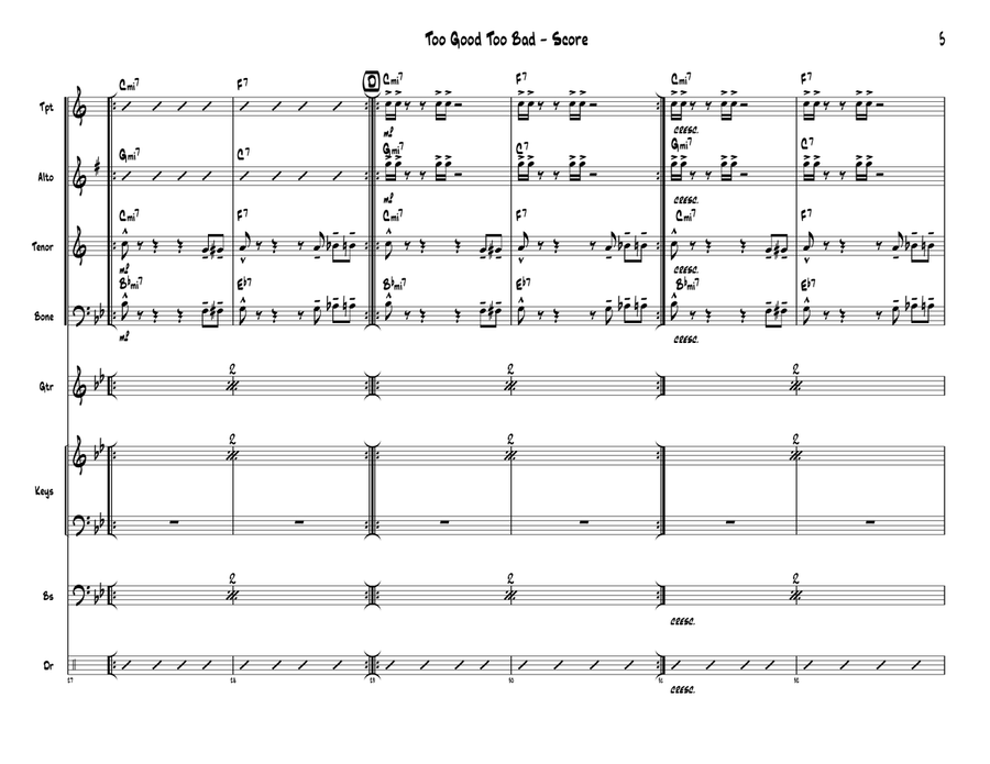 Too Good Too Bad Jazz Ensemble scores gallery preview page 6