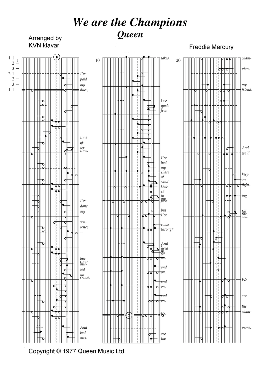 We Are The Champions We Are The Champions Piano, Vocal scores gallery preview page 1