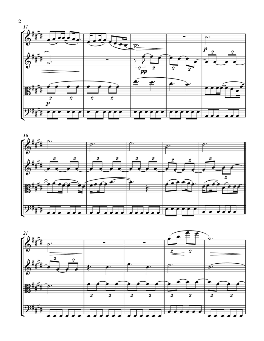 Falling In Love At A Coffee Shop String Quartet scores gallery preview page 2
