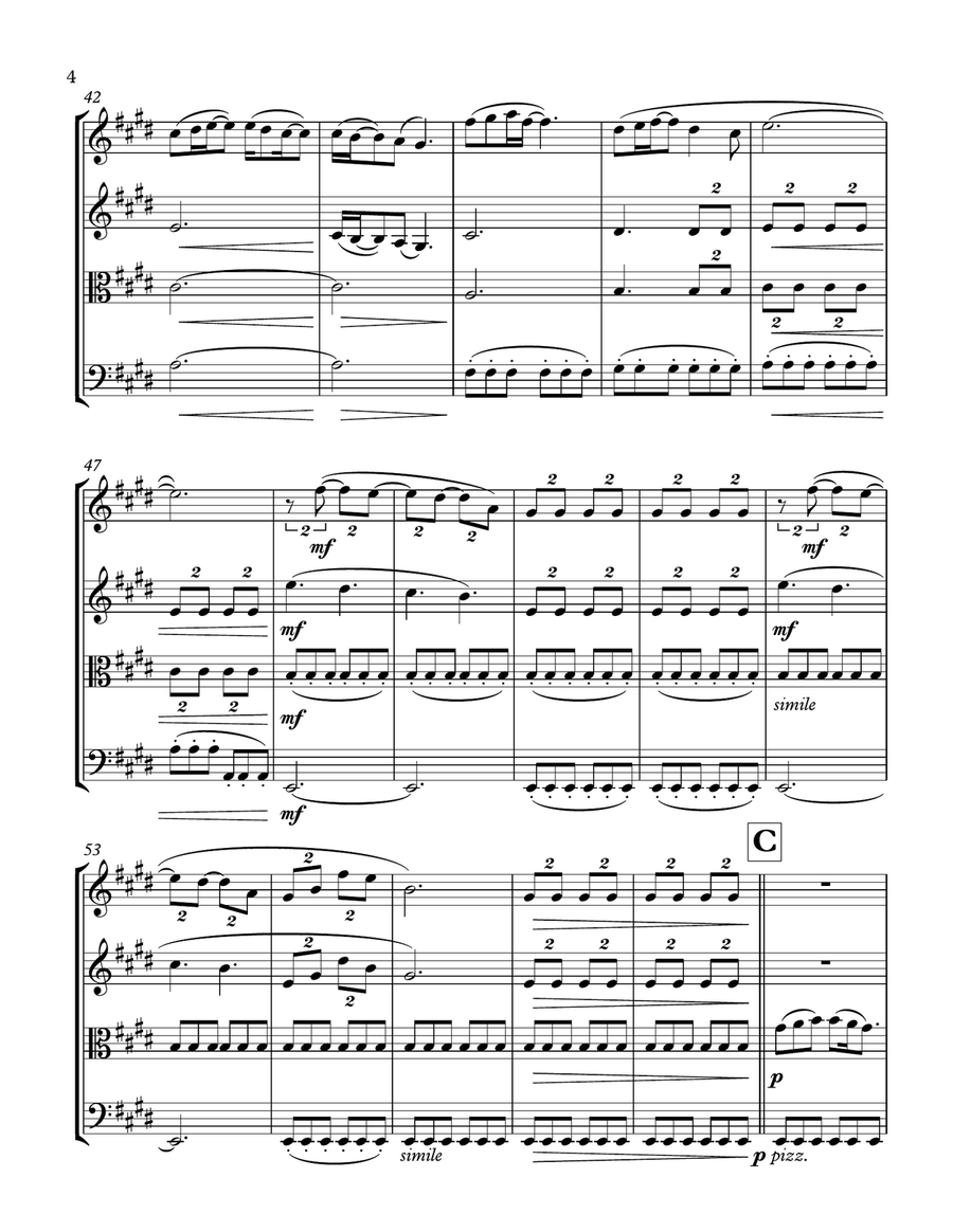 Falling In Love At A Coffee Shop String Quartet scores gallery preview page 4