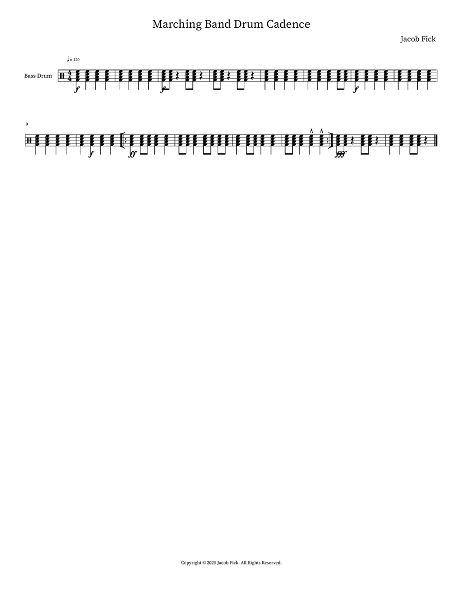 Marching Band Drum Cadence Marching Band scores gallery preview page 2