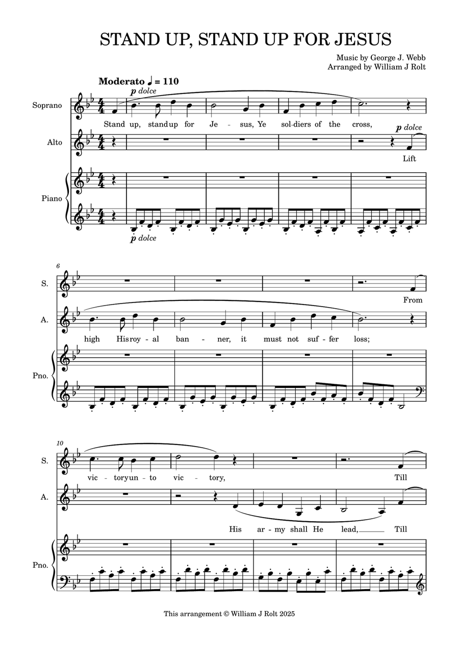 Stand up, stand up for Jesus (for SA solo and piano) SA scores gallery preview page 1
