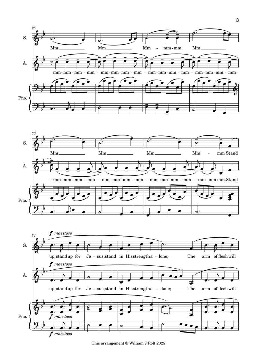 Stand up, stand up for Jesus (for SA solo and piano) SA scores gallery preview page 3