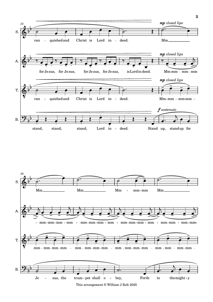 Stand up, stand up for Jesus (for SATB choir a cappella) 4-Part scores gallery preview page 3