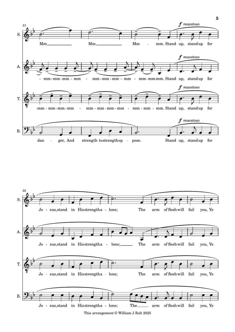 Stand up, stand up for Jesus (for SATB choir a cappella) 4-Part scores gallery preview page 5