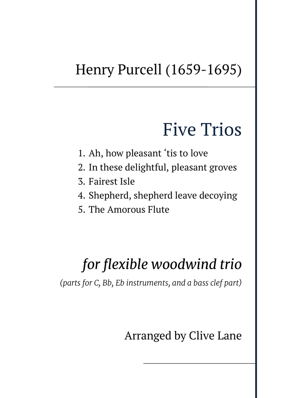 Five Purcell Trios for flexible woodwind Woodwind Trio scores gallery preview page 1