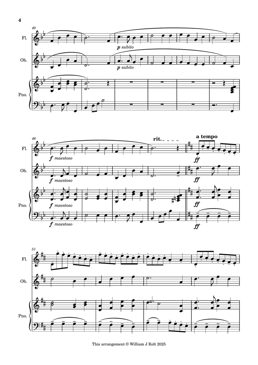 Stand up, stand up for Jesus (for flute, oboe and piano) Woodwind Duet scores gallery preview page 4