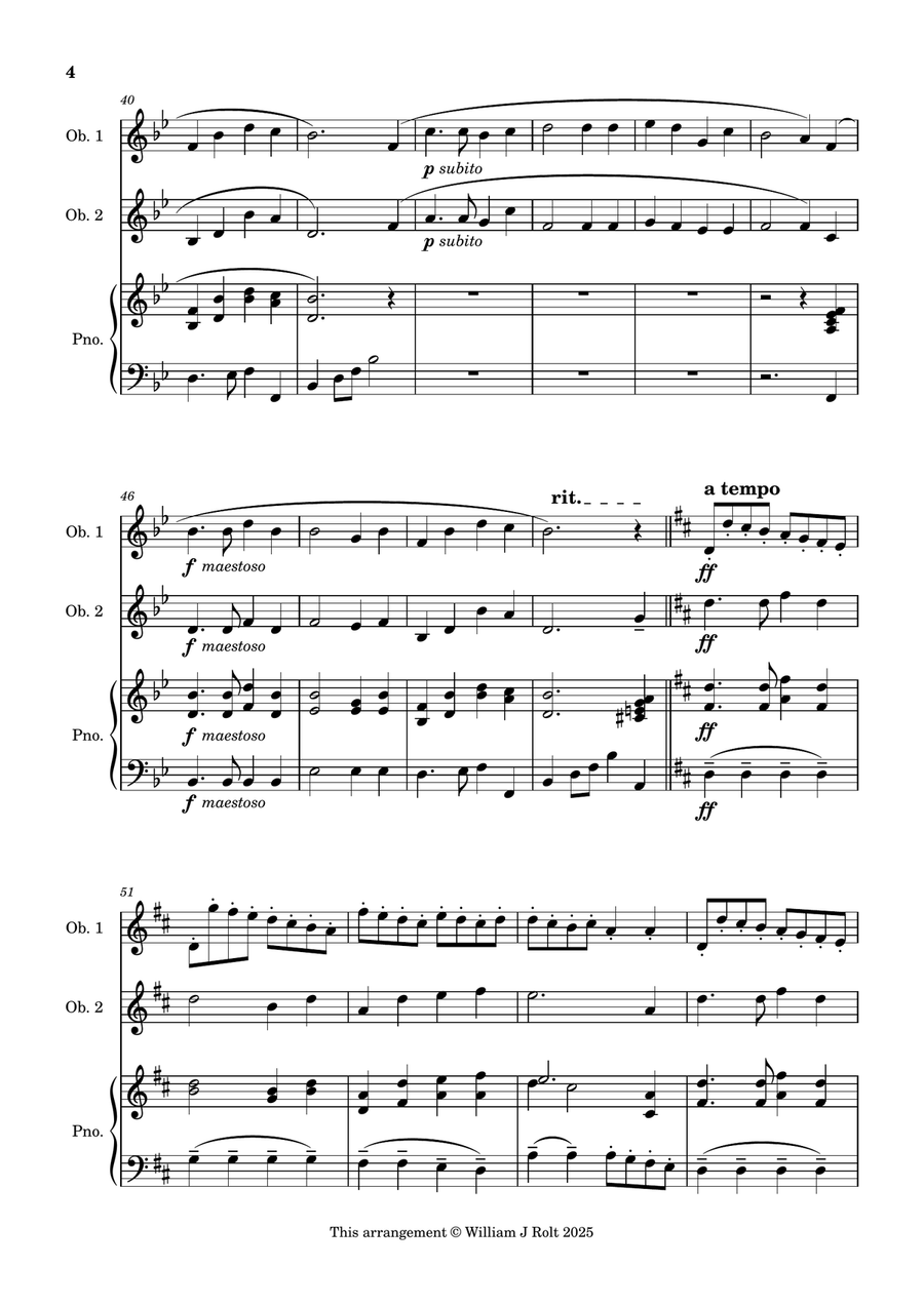 Stand up, stand up for Jesus (for 2 oboes and piano) Woodwind Duet scores gallery preview page 4