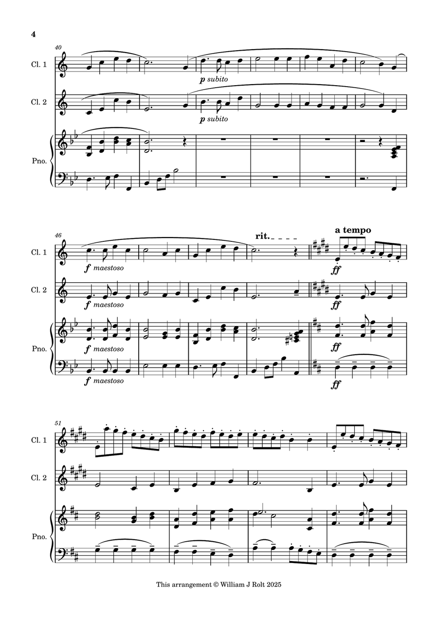 Stand up, stand up for Jesus (for 2 clarinets and piano) Clarinet Duet scores gallery preview page 4