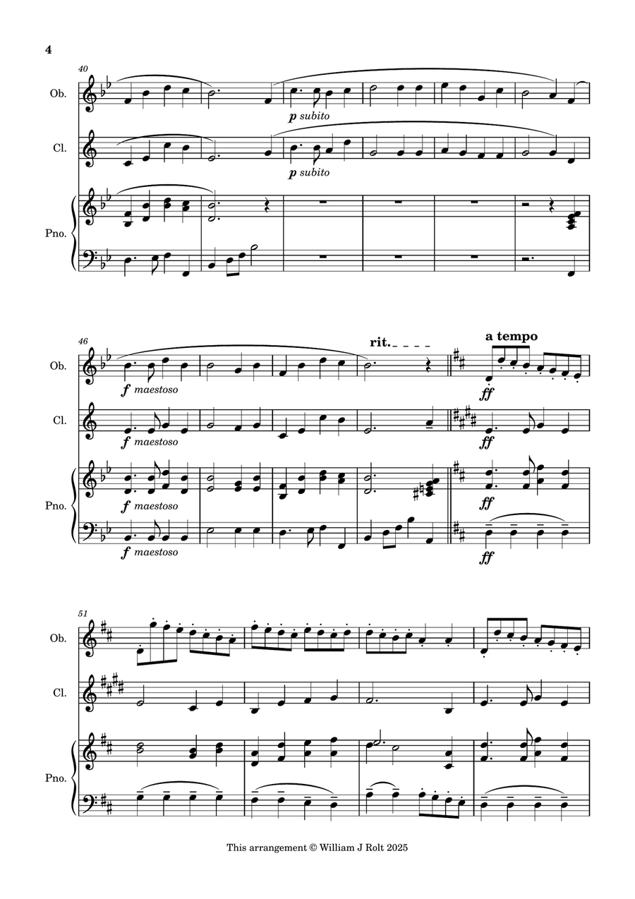 Stand up, stand up for Jesus (for oboe, clarinet and piano) Woodwind Duet scores gallery preview page 4