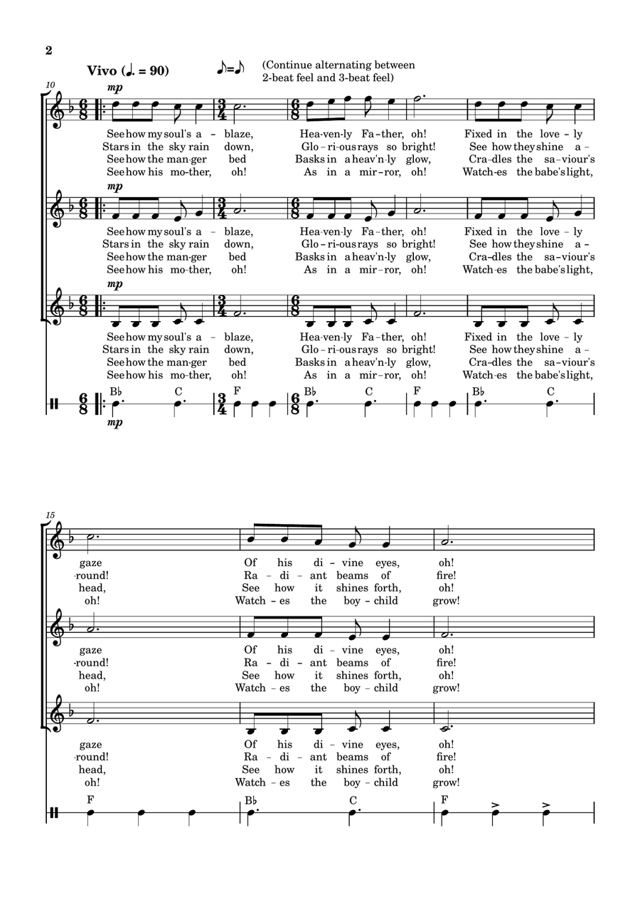 Convidando Está La Noche Women's Choir scores gallery preview page 2