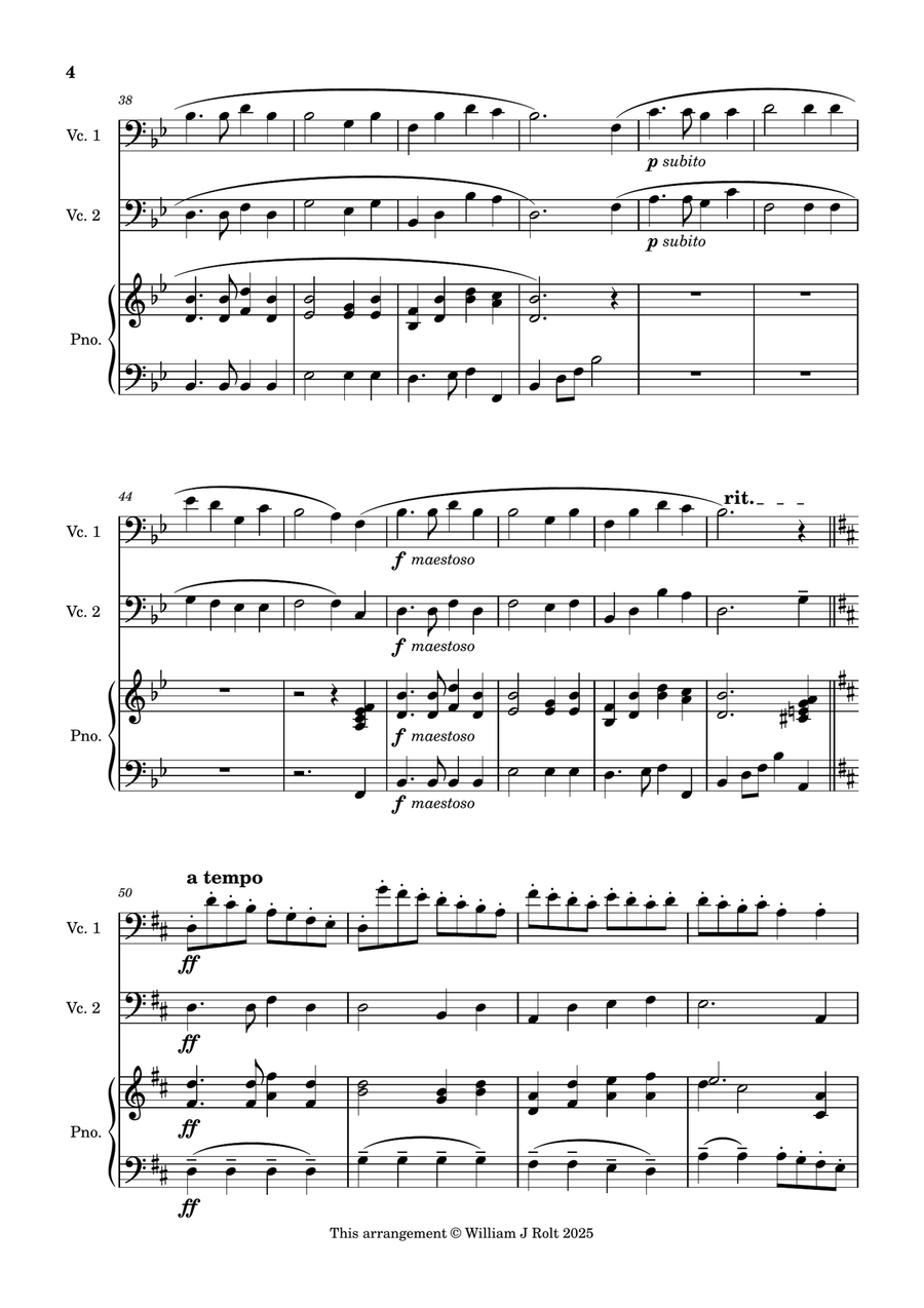 Stand up, stand up for Jesus (for 2 cellos and piano) String Duet scores gallery preview page 4