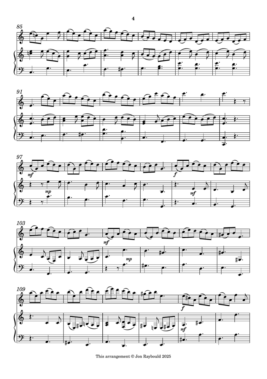 Pescetti Keyboard Sonata arranged for Flute Flute Solo scores gallery preview page 4