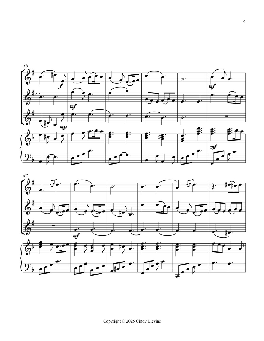 What Child Is This, for Three Clarinets and Piano Small Ensemble scores gallery preview page 5