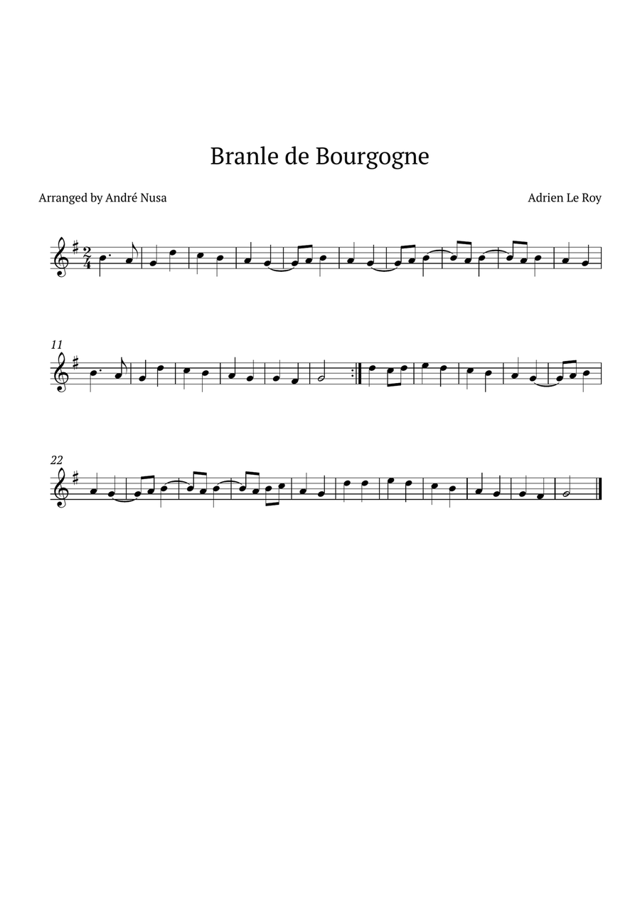 Branle de Bourgogne English Horn scores gallery preview page 1