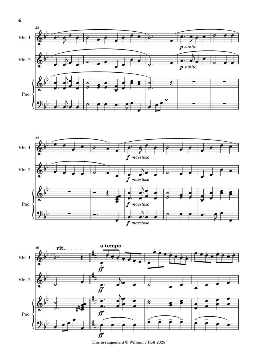 Stand up, stand up for Jesus (for 2 violins and piano) String Duet scores gallery preview page 4