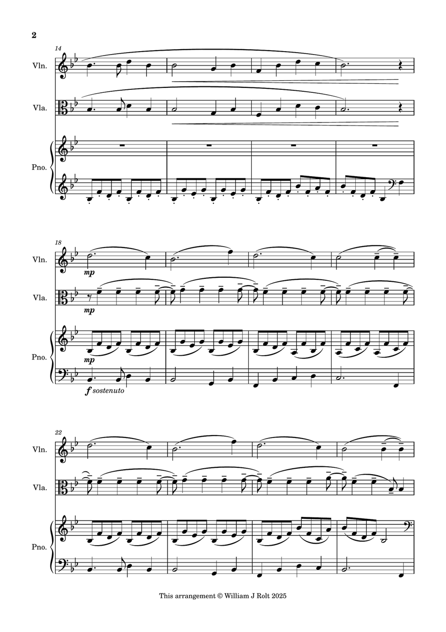 Stand up, stand up for Jesus (for violin, viola and piano) Violin scores gallery preview page 2