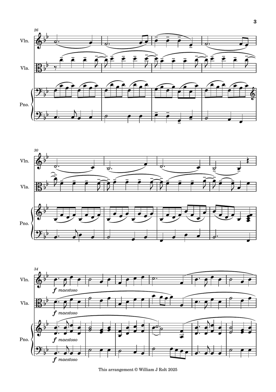 Stand up, stand up for Jesus (for violin, viola and piano) Violin scores gallery preview page 3