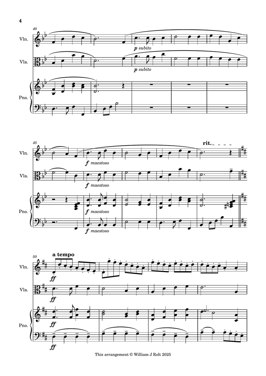 Stand up, stand up for Jesus (for violin, viola and piano) Violin scores gallery preview page 4