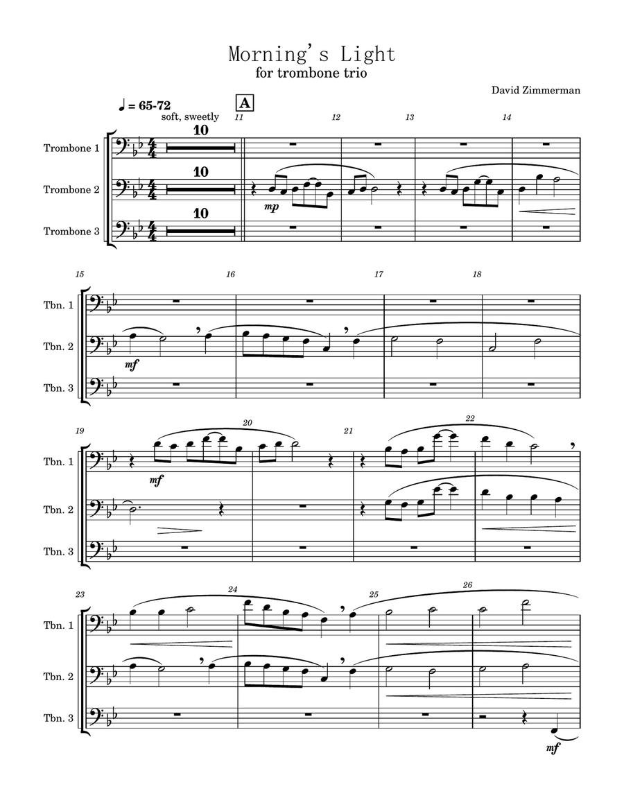 Morning's Light Morning's Light Small Ensemble scores gallery preview page 1