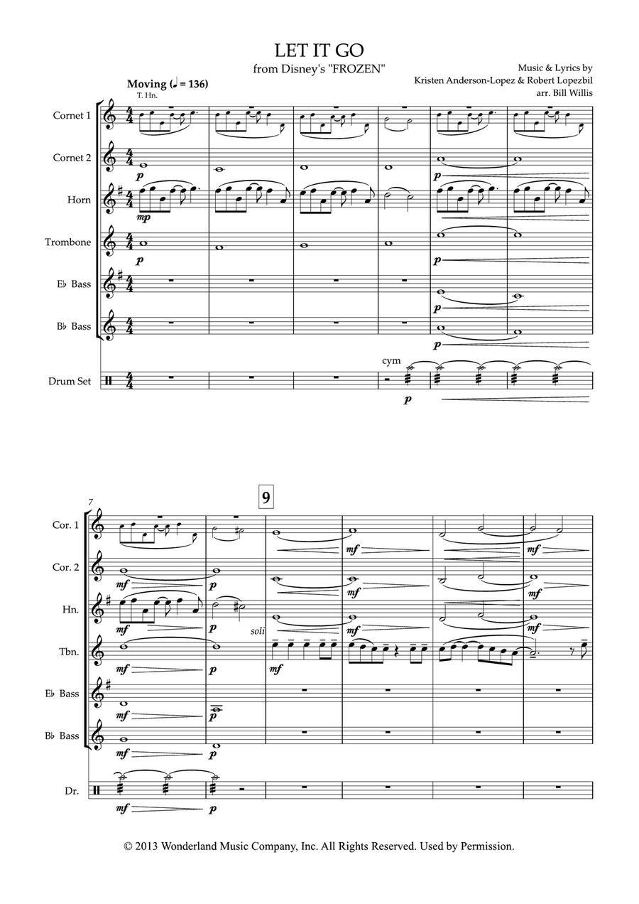 Let It Go Let It Go Brass Quintet scores gallery preview page 1
