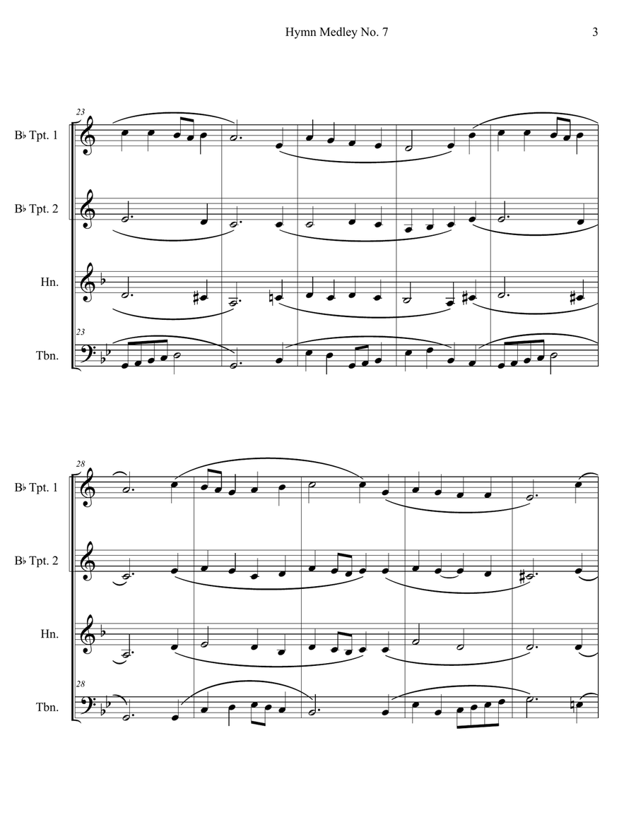 Hymn Medley No. 7 (Brass Quartet) Brass Quartet scores gallery preview page 3