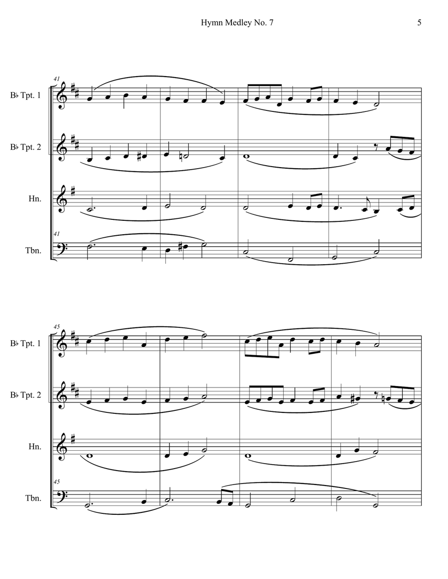 Hymn Medley No. 7 (Brass Quartet) Brass Quartet scores gallery preview page 5