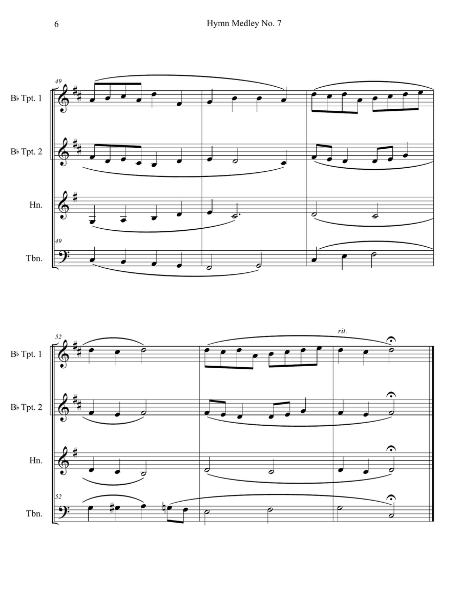 Hymn Medley No. 7 (Brass Quartet) Brass Quartet scores gallery preview page 6