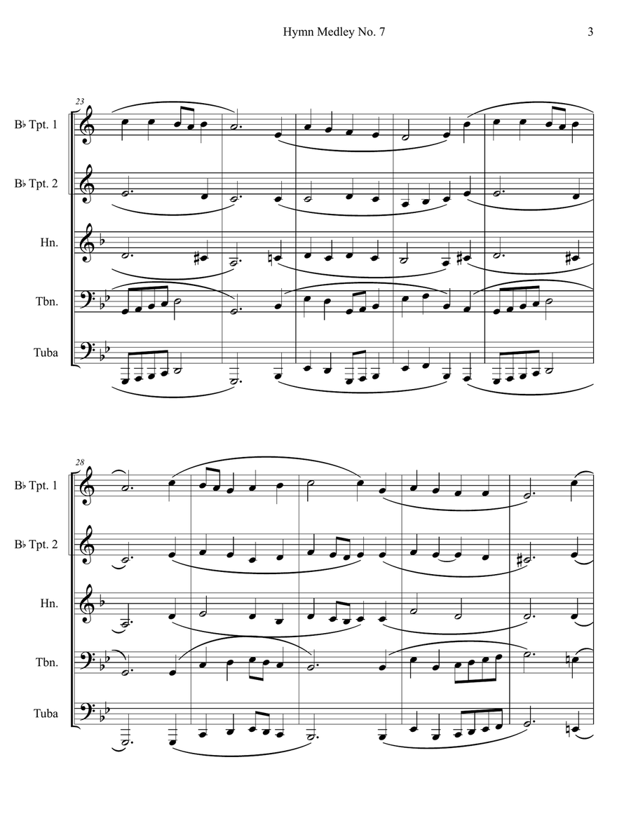 Hymn Medley No. 7 (Brass Quintet) Brass Quintet scores gallery preview page 3