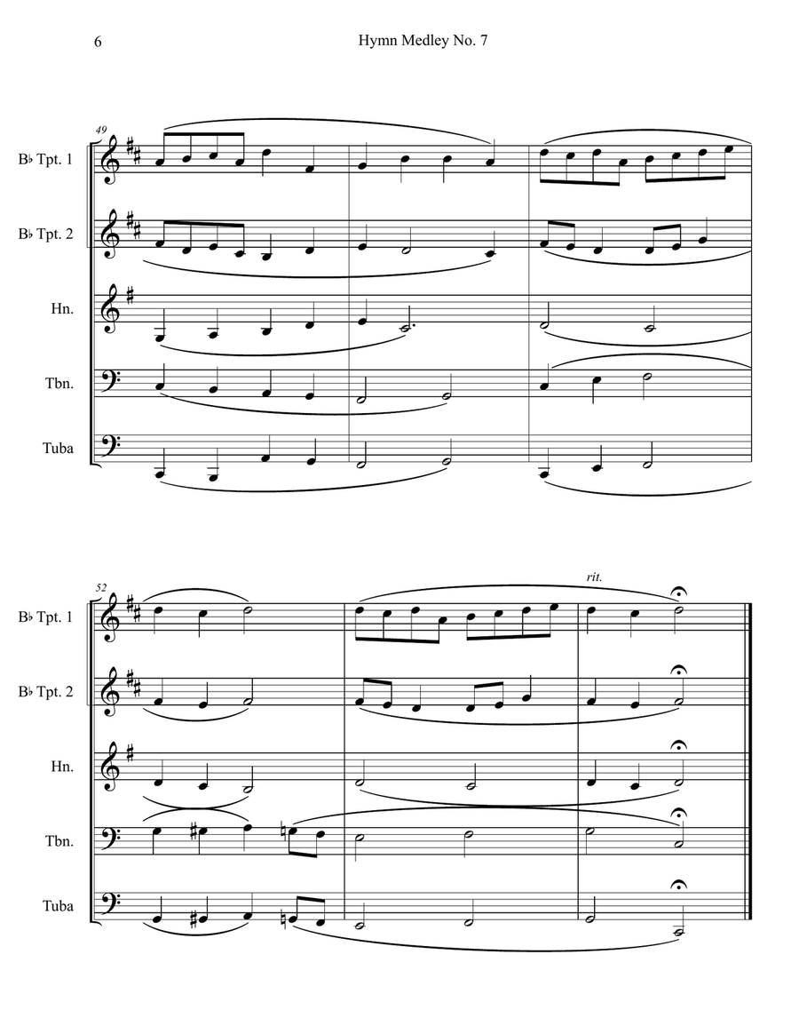 Hymn Medley No. 7 (Brass Quintet) Brass Quintet scores gallery preview page 6