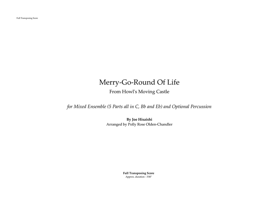 Merry-Go-Round Of Life Small Ensemble scores gallery preview page 1