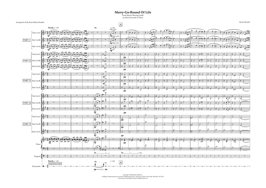Merry-Go-Round Of Life Small Ensemble scores gallery preview page 2