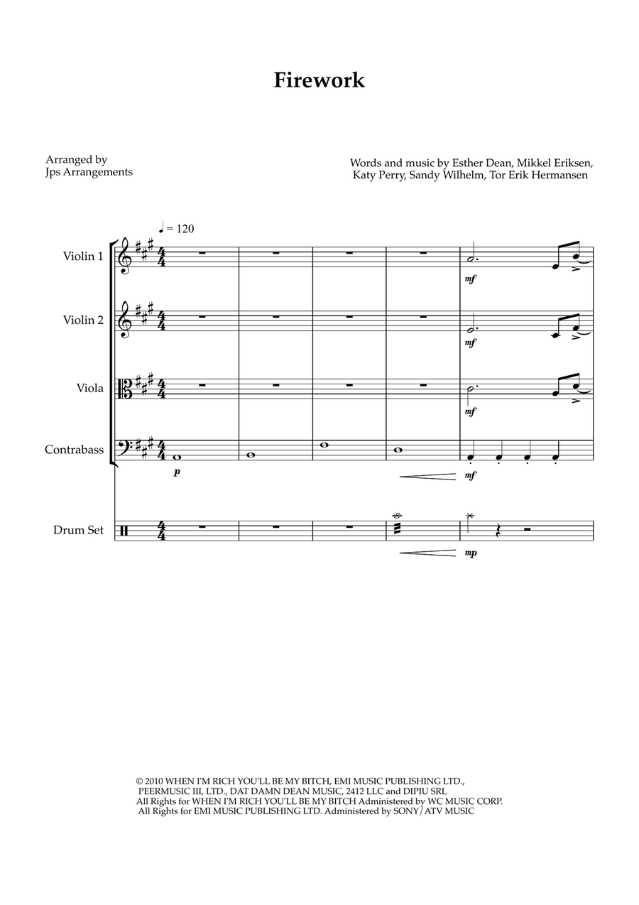 Firework String Quartet scores gallery preview page 1