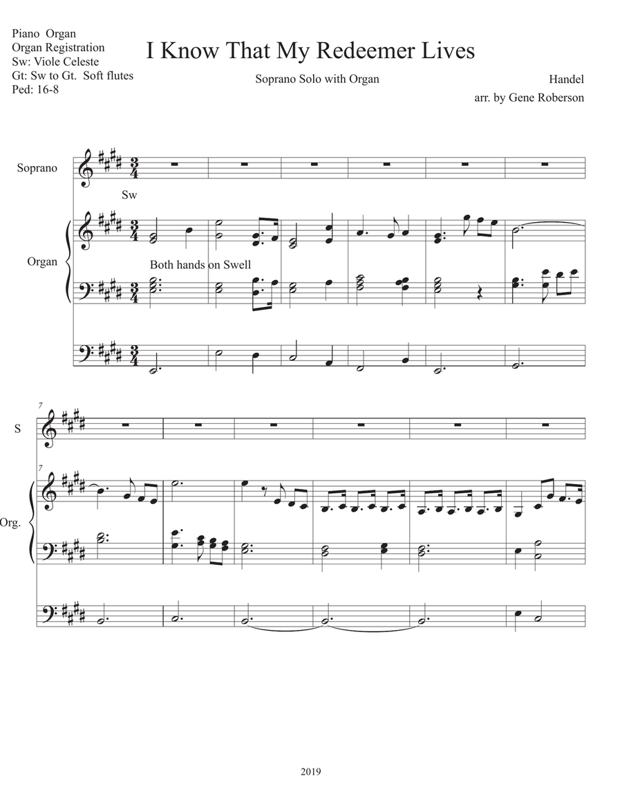 I Know that My Redeemer Lives Soprano Solo with Organ Piano, Vocal scores gallery preview page 2