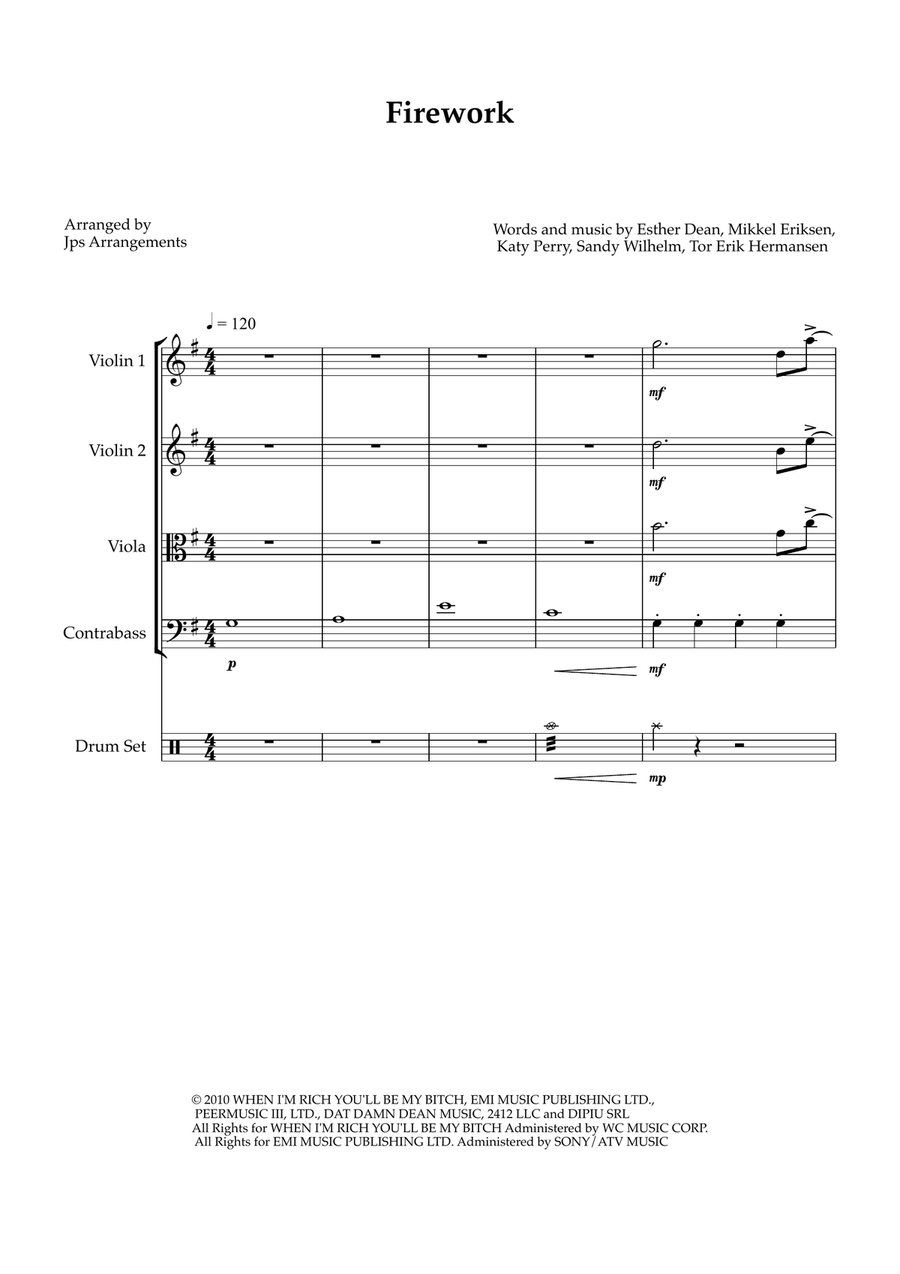 Firework String Quartet scores gallery preview page 1