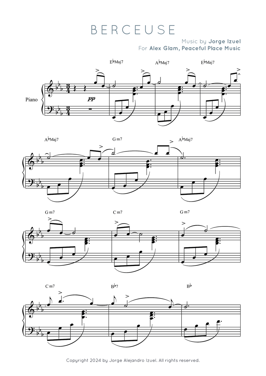 Berceuse Piano Solo scores gallery preview page 3