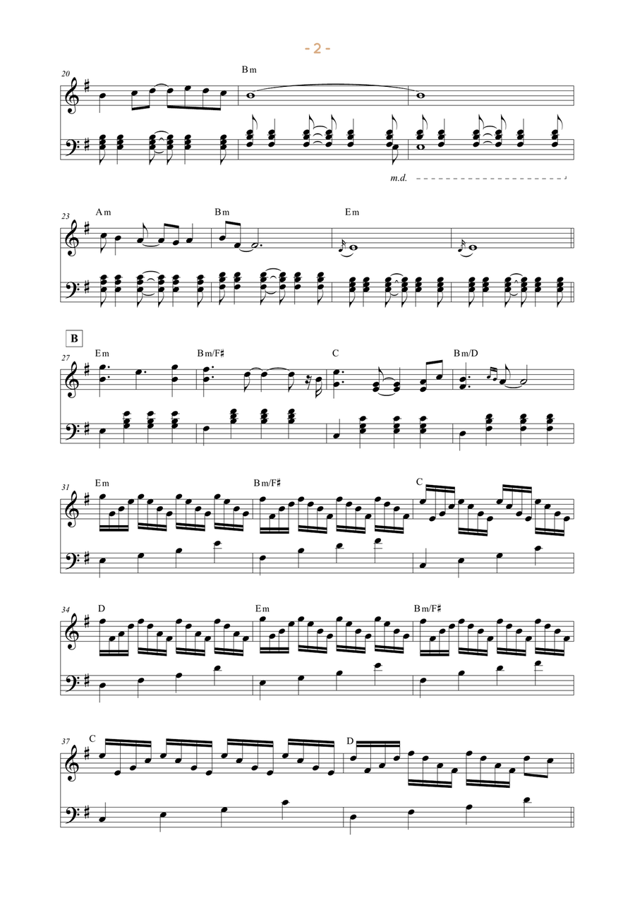 A Fading Sunset Piano, Vocal scores gallery preview page 4