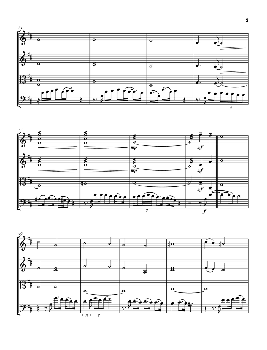 To Someone From A Warm Climate (Uiscefhuarithe) String Quartet scores gallery preview page 3