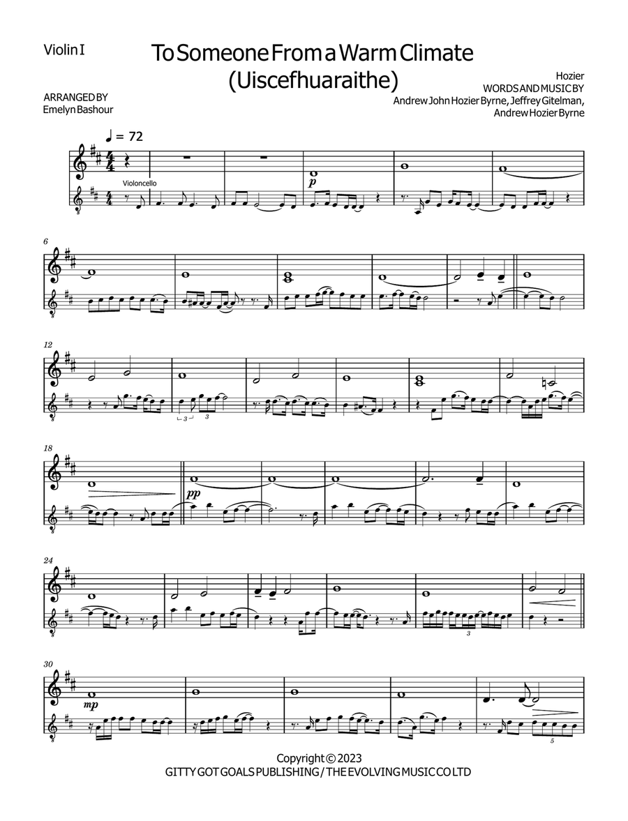 To Someone From A Warm Climate (Uiscefhuarithe) String Quartet scores gallery preview page 6