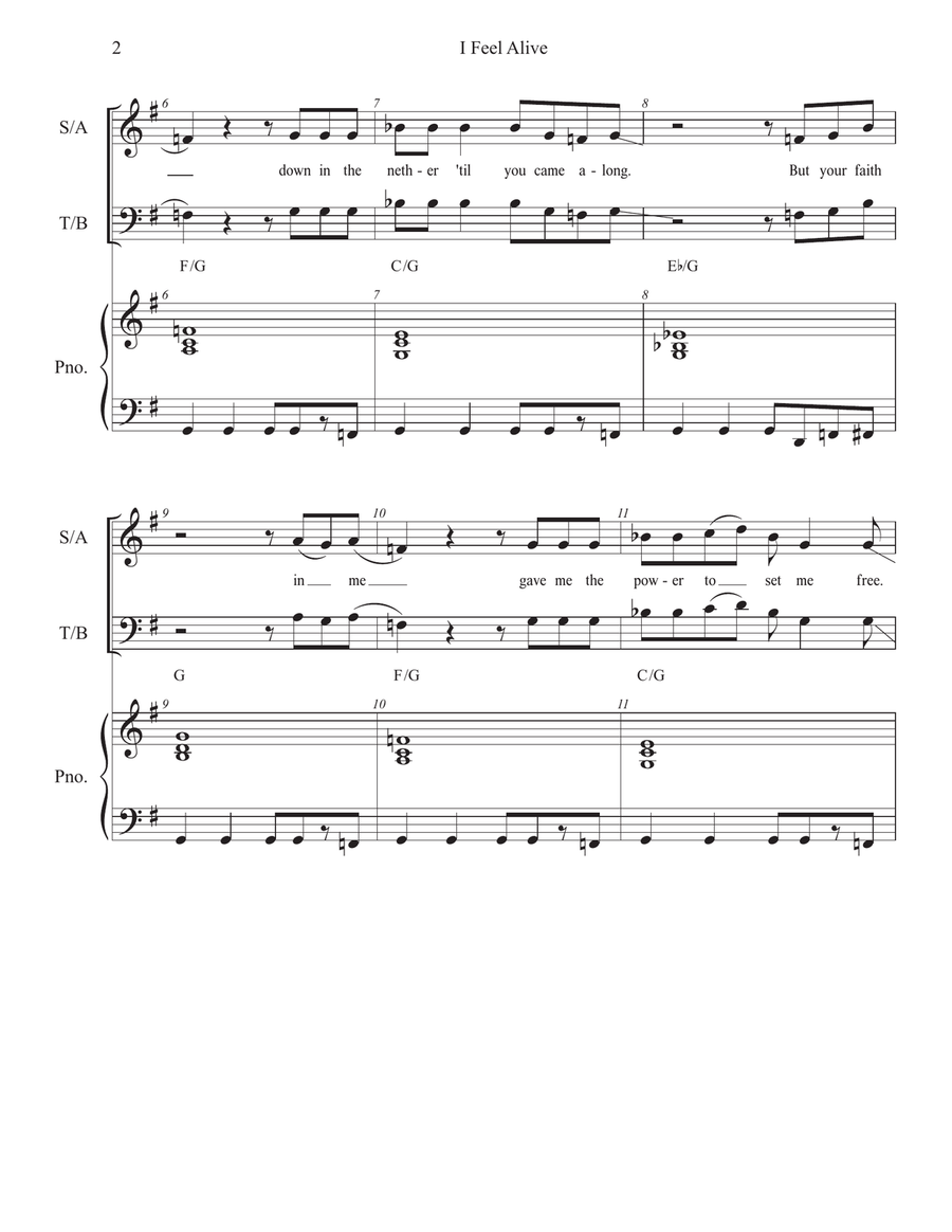 I Feel Alive I Feel Alive 4-Part scores gallery preview page 2
