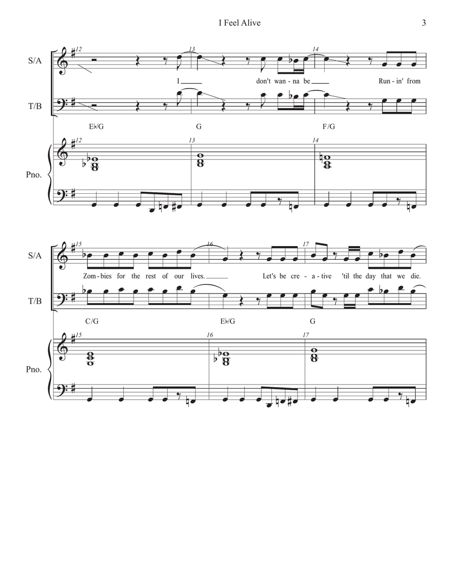 I Feel Alive I Feel Alive 4-Part scores gallery preview page 3