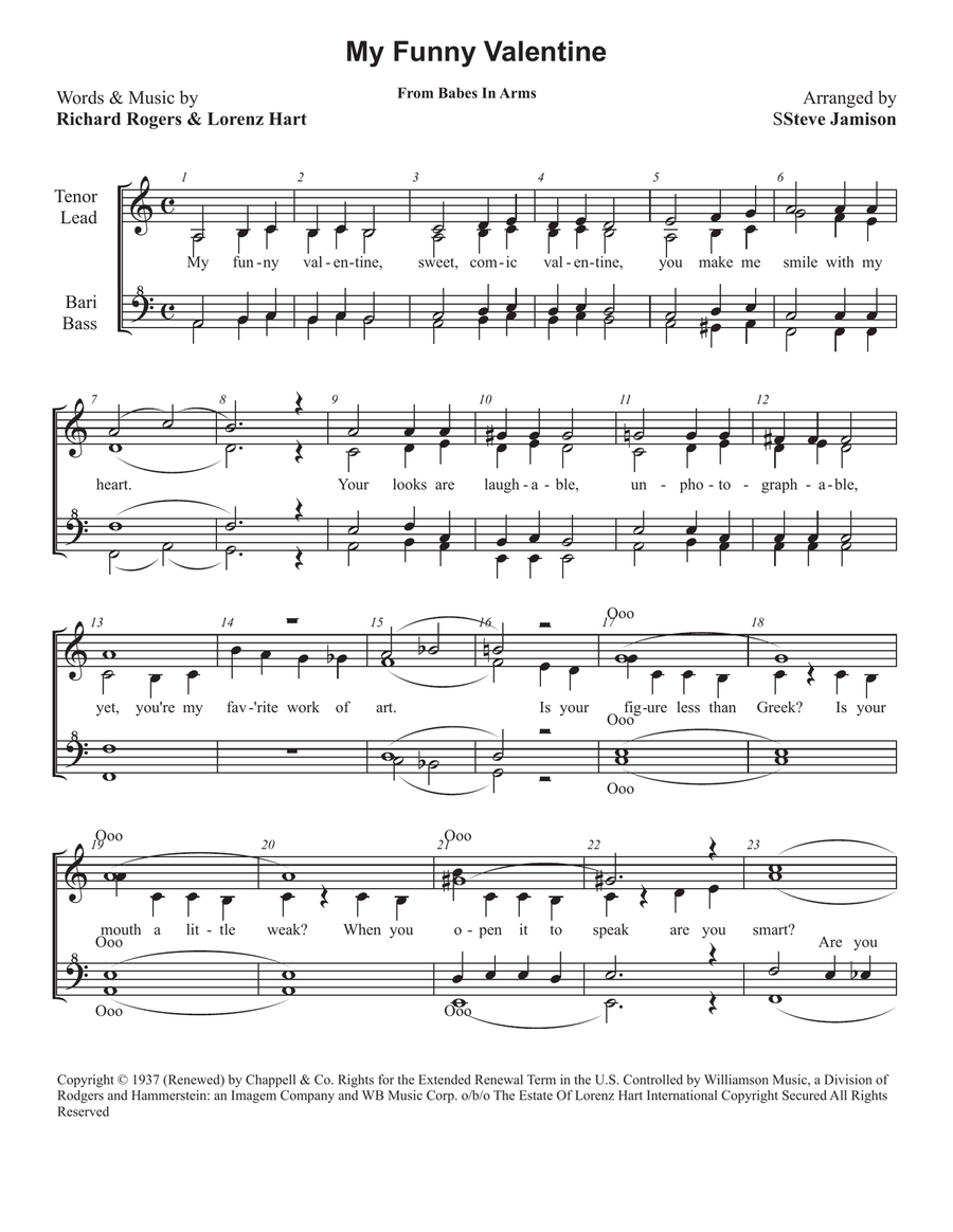 My Funny Valentine My Funny Valentine SSAA scores gallery preview page 1