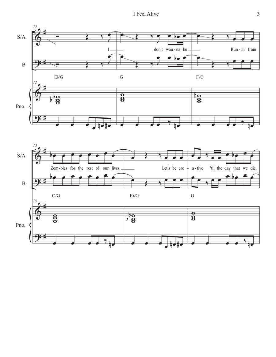 I Feel Alive I Feel Alive 3-Part scores gallery preview page 3