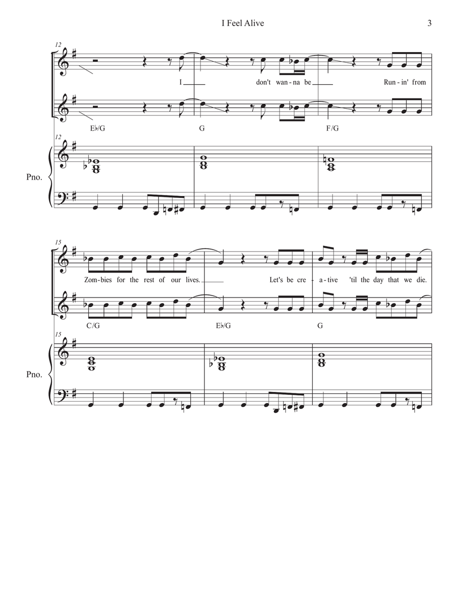 I Feel Alive I Feel Alive 2-Part scores gallery preview page 3