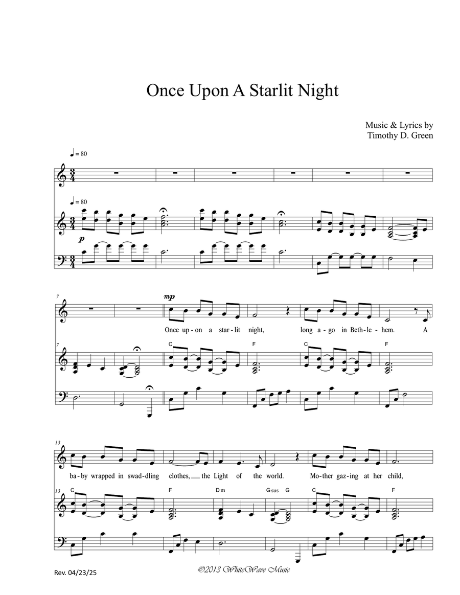 Once Upon A Starlit Night Piano, Vocal scores gallery preview page 2