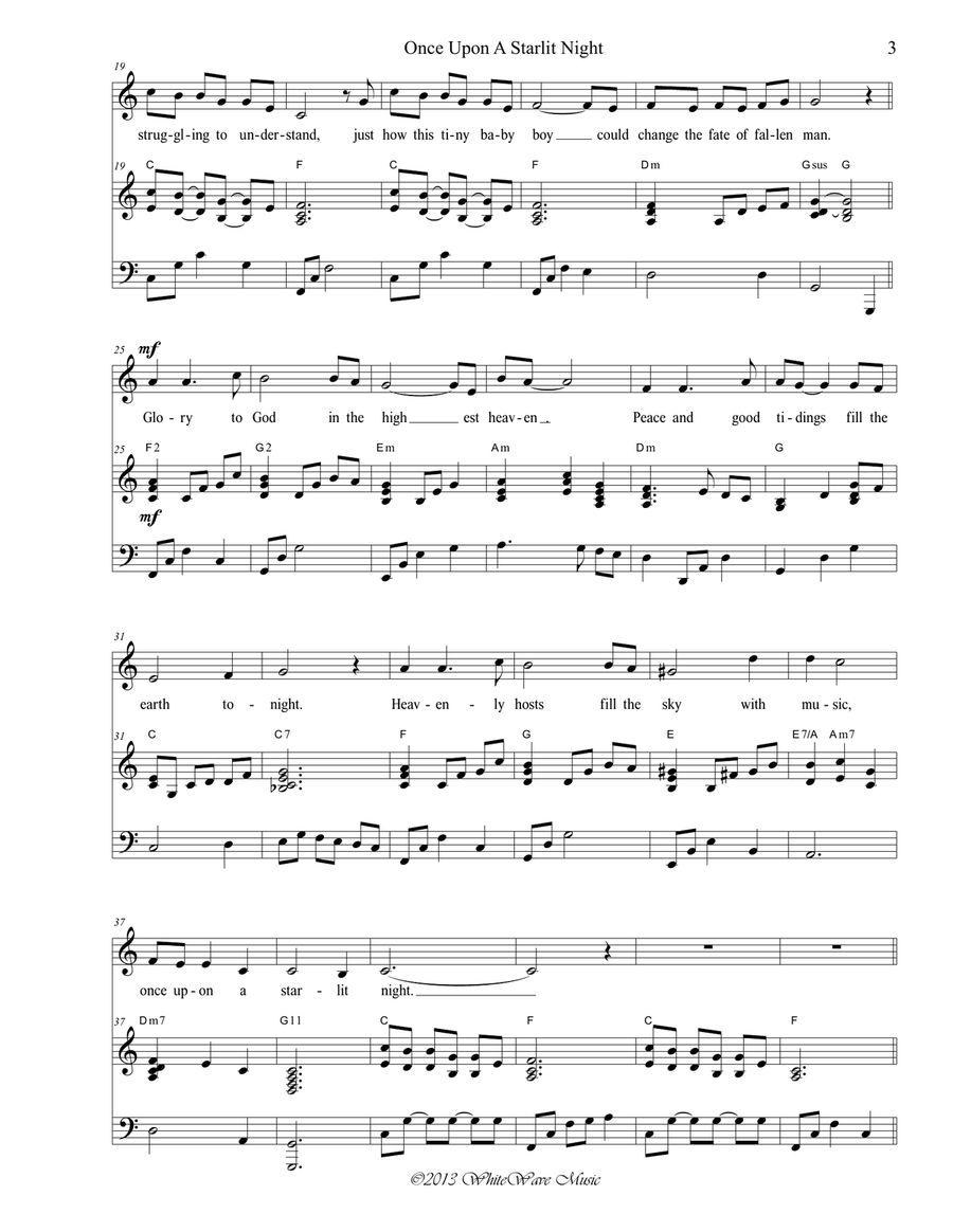 Once Upon A Starlit Night Piano, Vocal scores gallery preview page 3