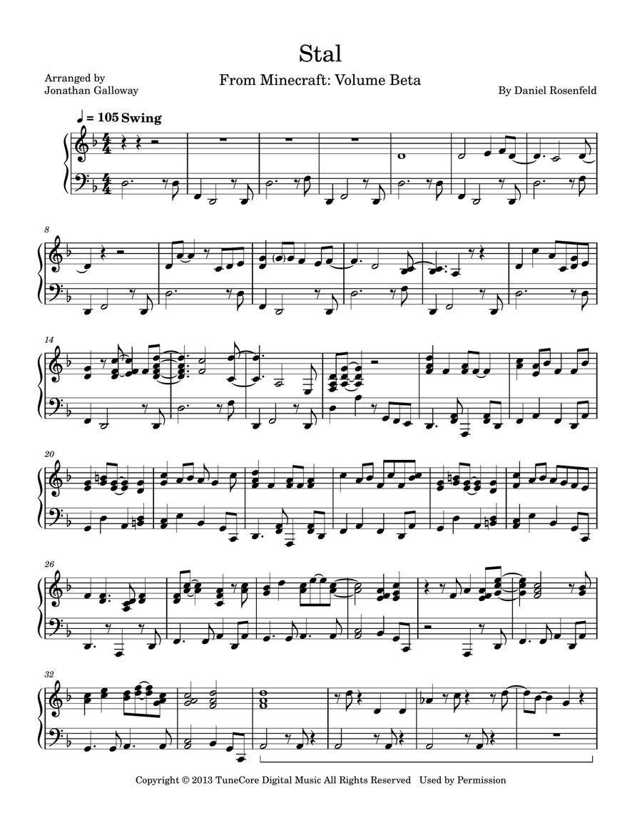 Stal Stal Piano Solo scores gallery preview page 1