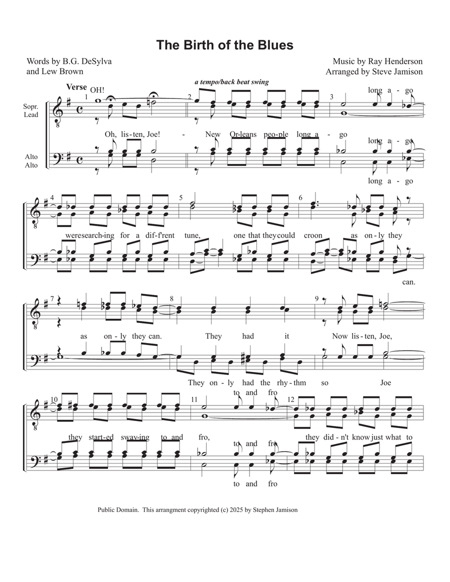 Birth Of The Blues Birth Of The Blues TTBB scores gallery preview page 1