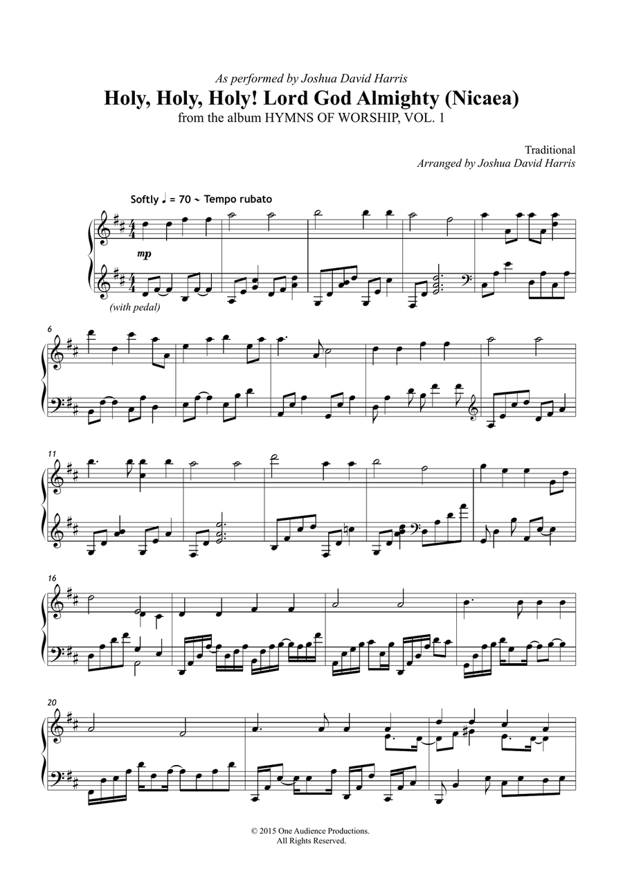 Holy, Holy, Holy! Lord God Almighty (Nicaea) Piano Solo scores gallery preview page 1