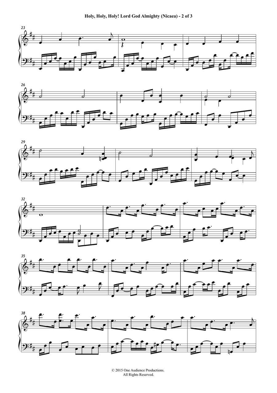 Holy, Holy, Holy! Lord God Almighty (Nicaea) Piano Solo scores gallery preview page 2